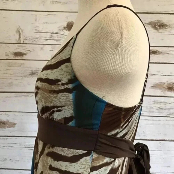 PRETTY YOUNG THING Women Spaghetti Strap Full Length Animal Print Dress Medium - Picture 6 of 11